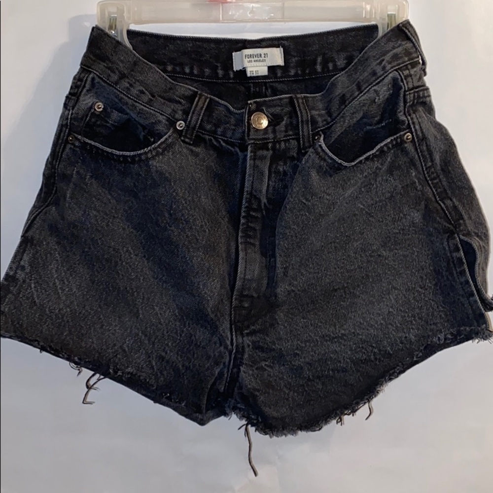 Black jean shorts